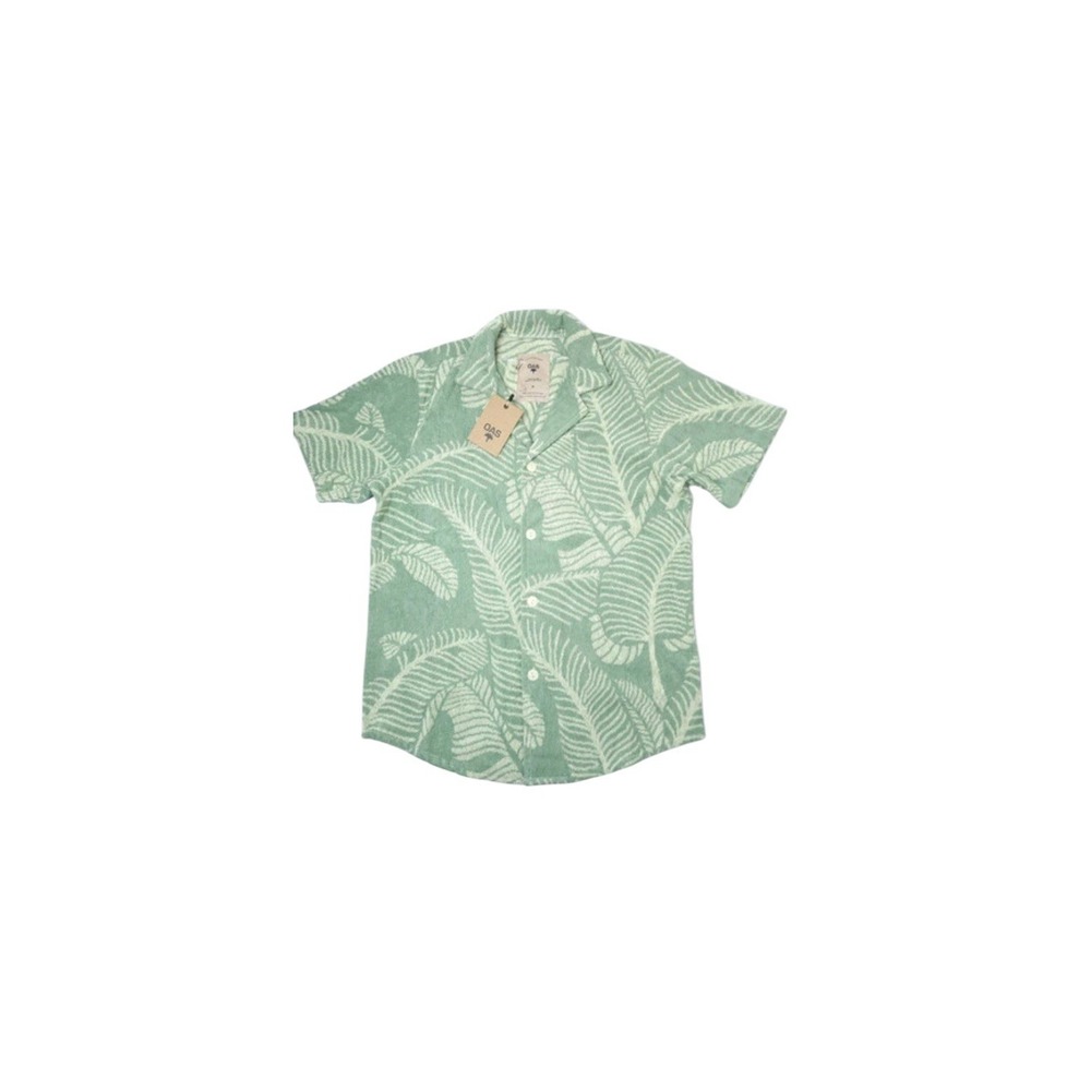 OAS Green and White Casual Button Down Shirt